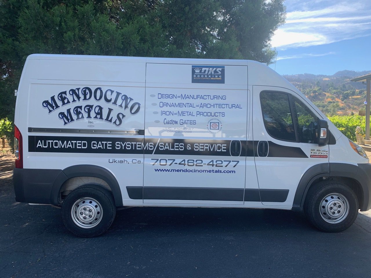 Mendocino Metals Inc. Service vehicle